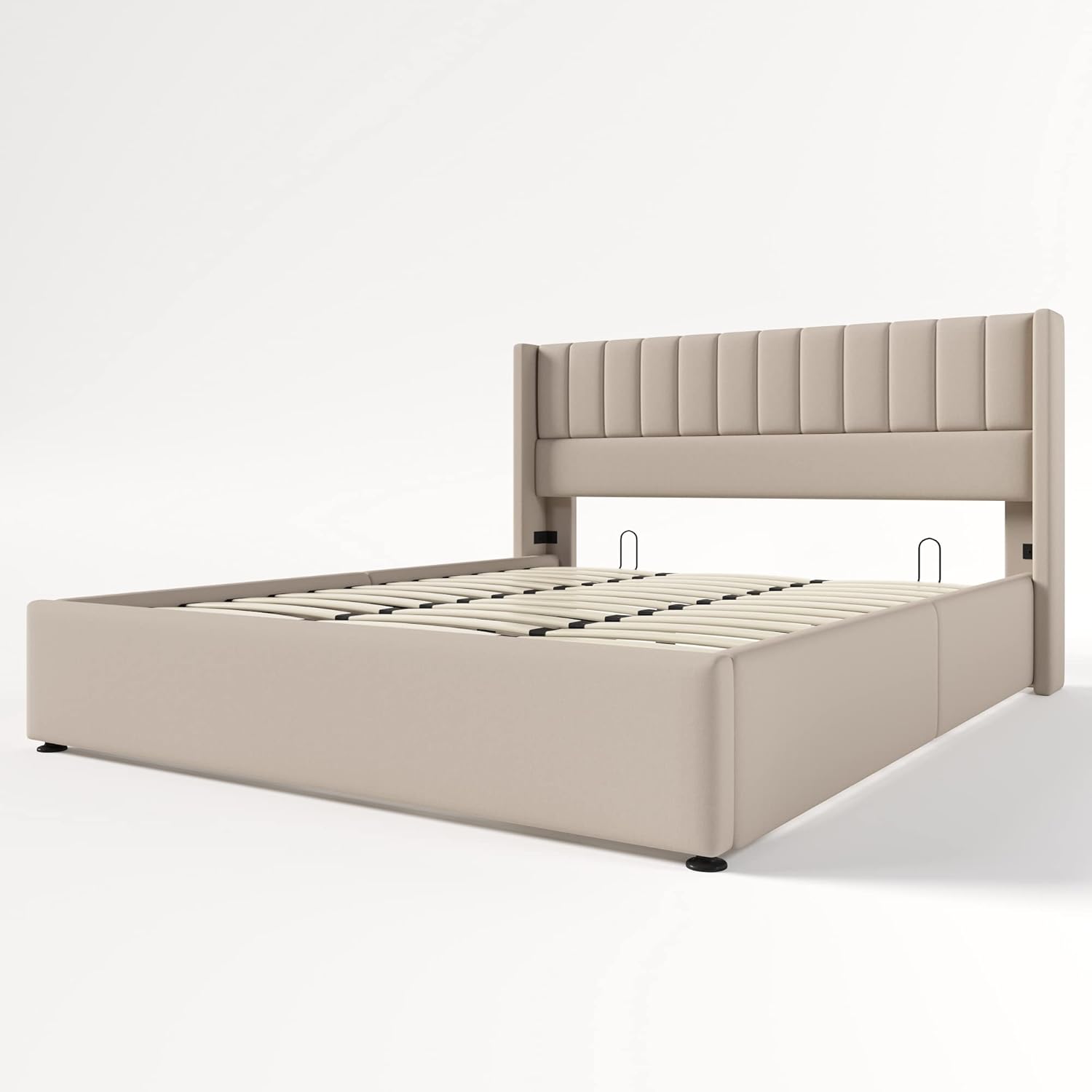 Esbjerg Elegant säng med förvaring 180x200 cm – Beige linne - Image 3